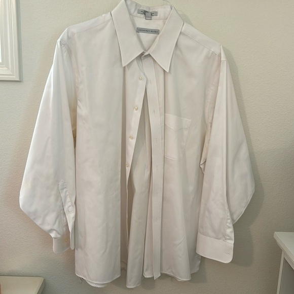 Men's Jeffrey Beene pinpoint Oxford Button Down Dress Shirt Size 18 1/2 34/35 - Picture 1 of 2